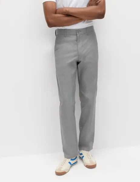 Marks & Spencer Regular Fit Pure Cotton Chinos Ash Grey