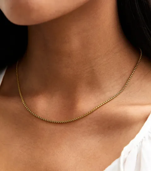 Gold Tone Waterproof Chain Necklace