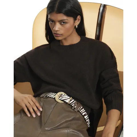 River Island Zebra Print Faux Hair On Leather Belt