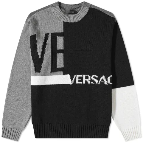 Patchwork Logo Crew Knit