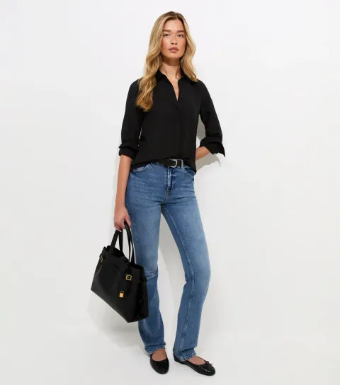 Women's Tall Black Long Sleeve Shirt