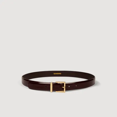 Smooth leather belt metal buckle