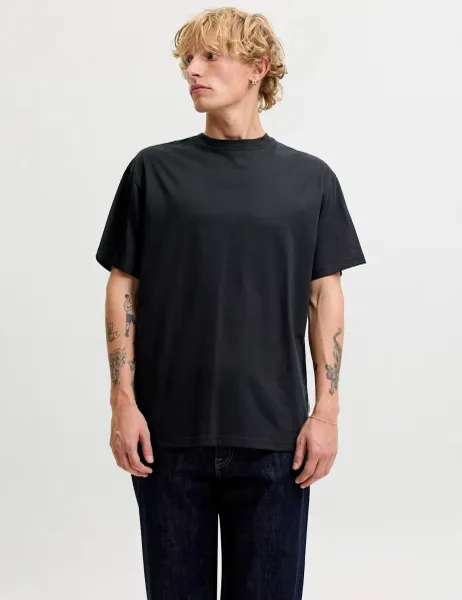 Jack & Jones Pure Cotton Crew Neck T-Shirt Black