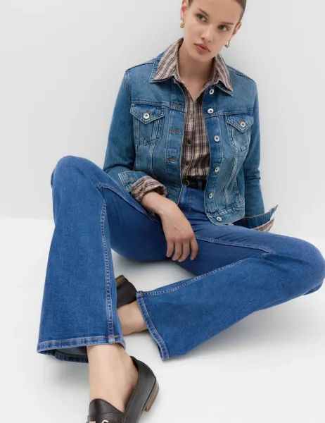 Marks & Spencer Eva High Rise Bootcut Jeans Medium Indigo