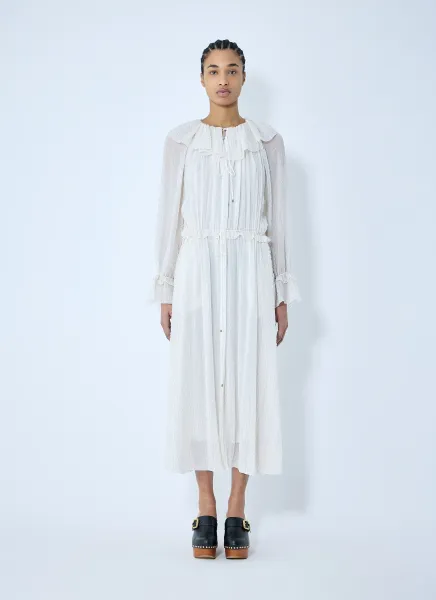 Gathered Silk Dress