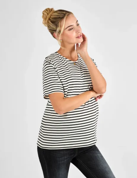 JoJo Maman Bébé Maternity Pure Cotton Oversized T-Shirt Black