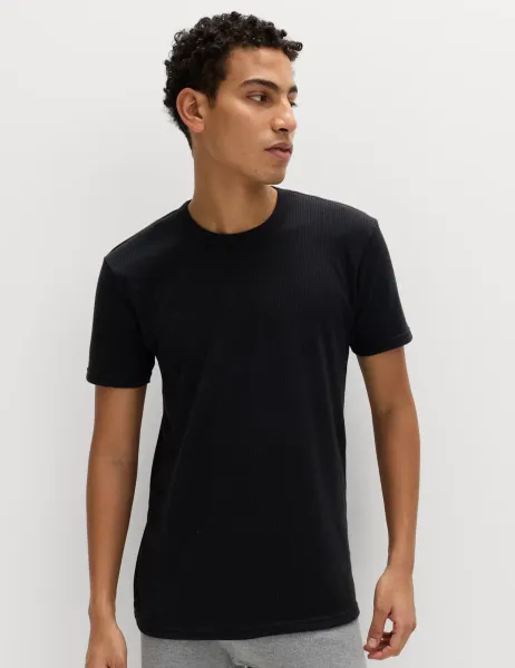 Marks & Spencer Heatgen Medium Thermal Short Sleeve Top Black