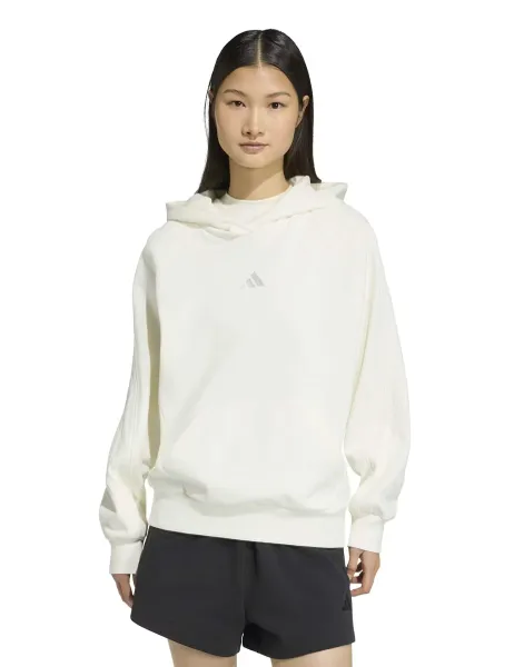 Adidas Kit 3-Stripes Pure Cotton Relaxed Hoodie White