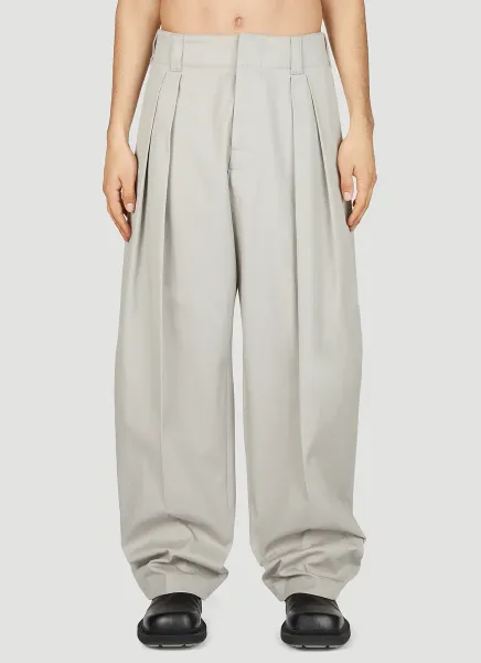 Twill Pleated Pants