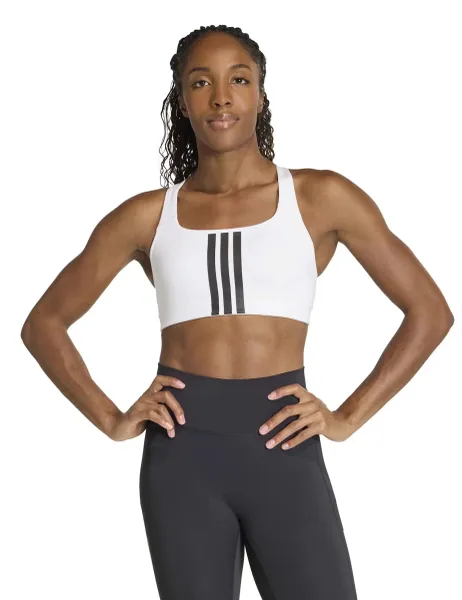Adidas 3-Stripes Medium Support Non Wired Sports Bra White