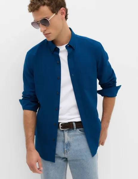 Marks & Spencer Pure Cotton Ultimate Oxford Shirt Dark Blue