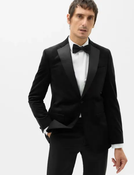 Marks & Spencer Tailored Fit Velvet Blazer Black