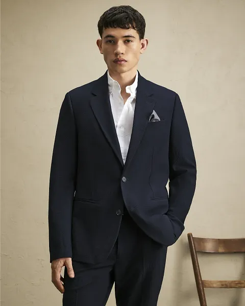 River Island Slim Fit Seersucker Suit Jacket