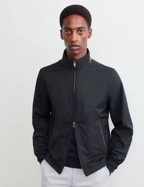 Jaeger Nylon Bomber Jacket Dark Navy