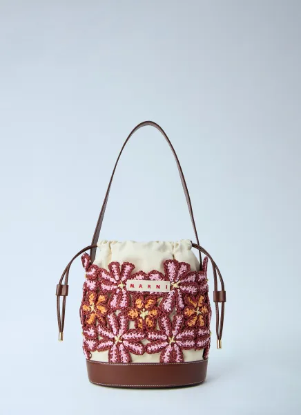Embroidered Bucket Bag