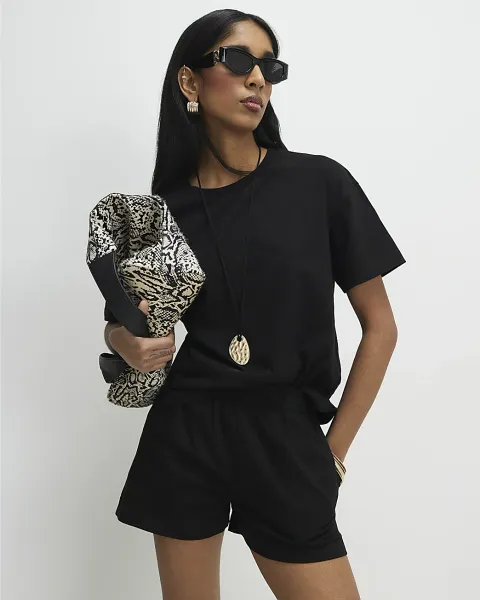 River Island Cotton T-Shirt And Shorts Set