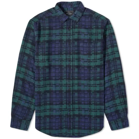 Abstract Black Watch Button Down Check Sh