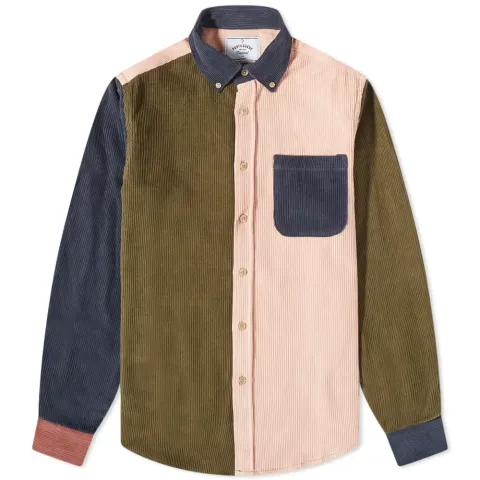 Lobo Patchwork Button Down Corduroy Shirt