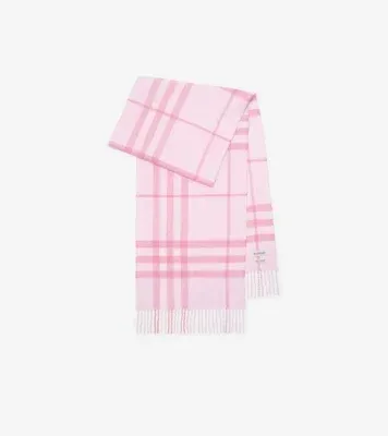 Check Cashmere Scarf in Cami pink