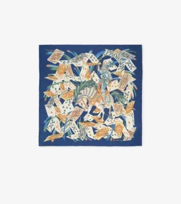 House of Cards Silk Scarf in Maritime blue
