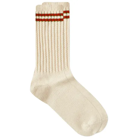 2 Line Pique Rib Crew Sock