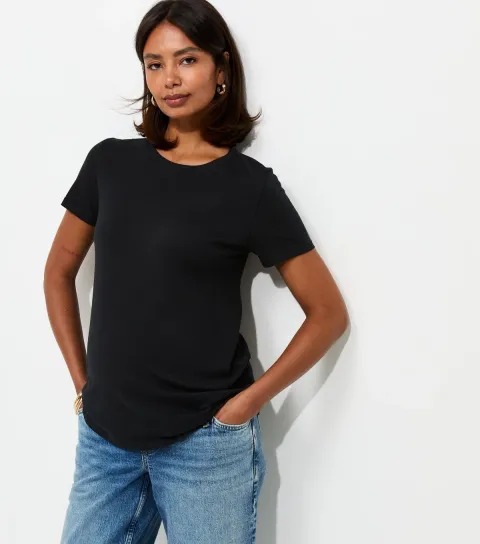 New Look Women's Maternity Black Cotton Short Sleeve Relaxed T-Shirt