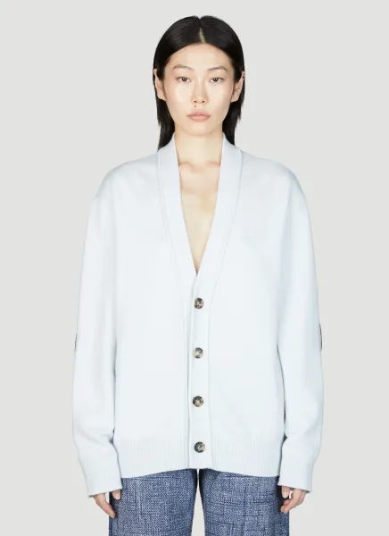 Leather Elbows Cashmere Cardigan