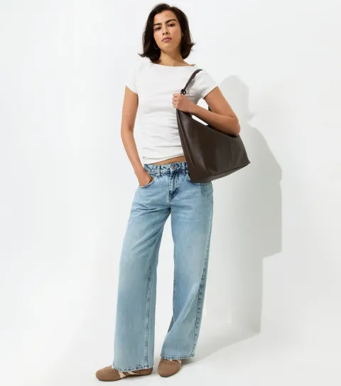 New Look Women's Off White Cotton Rich Slash Neck T-Shirt