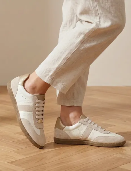 Jones Bootmaker Leather Lace Up Trainers