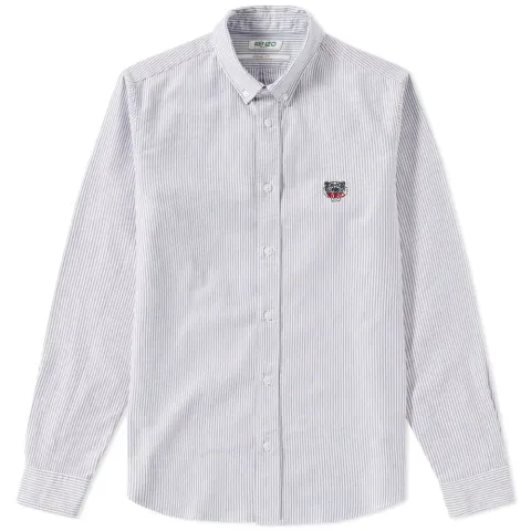 Button Down Stripe Tiger Oxford Shirt