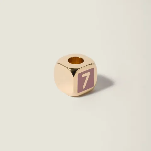 Enameled metal dice charm