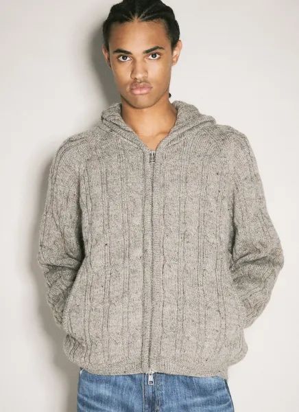 Level Hood Cable Cardigan
