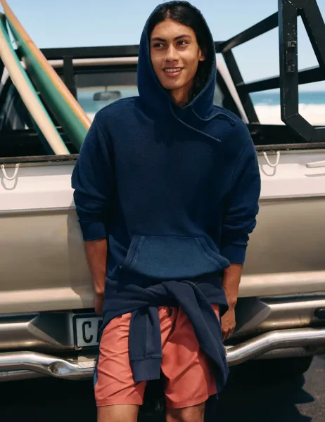 White Stuff Pure Cotton Textured Hoodie Navy