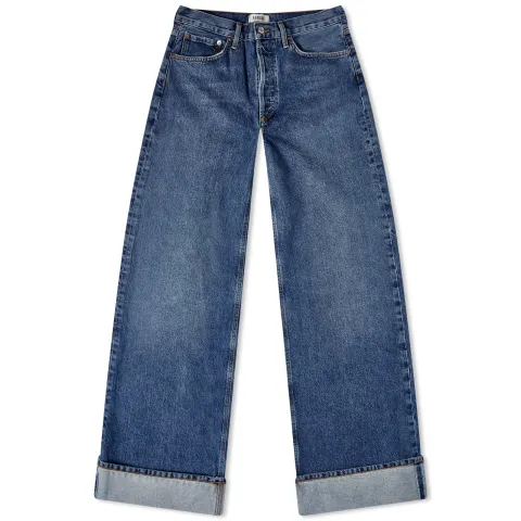 Dame Wide Leg Turn Up Jeans