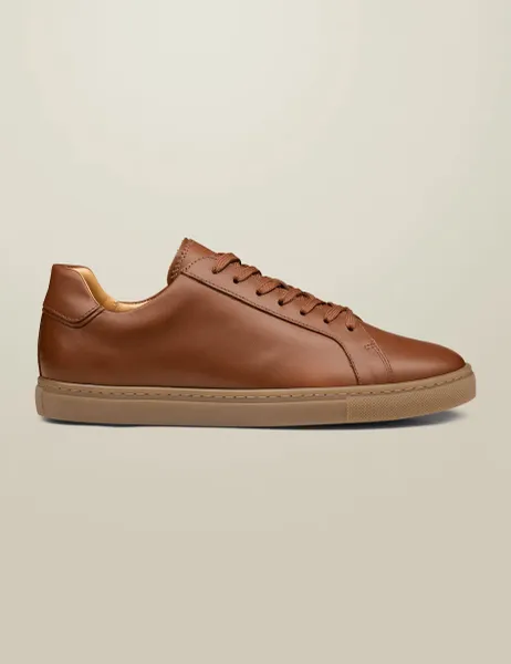Charles Tyrwhitt Leather Gum Sole Trainers Tan