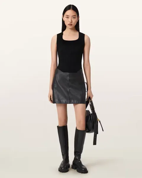 Renai Leather Mini Skirt