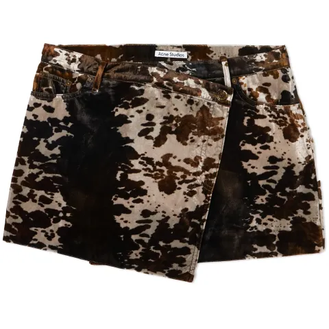 Irinna Cow Velvet Mini Skirt
