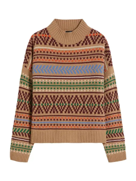 Wool Jacquard Jumper Camel