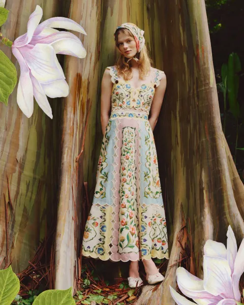 FARM Rio Petal Midi Dress