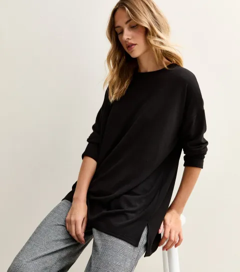 Women's Black Soft Touch Long Sleeve Top