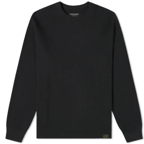 Waffle Knit Thermal Crew Sweat