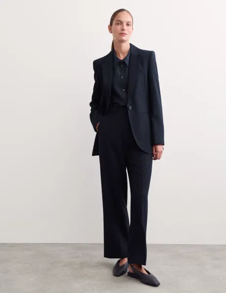 Jaeger Pure Wool Single Breasted Blazer Navy
