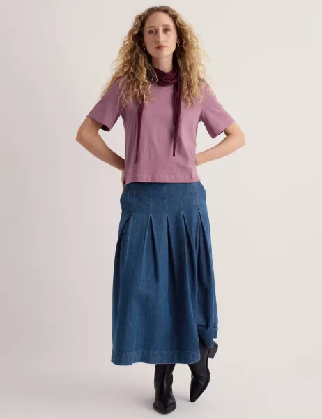 Seasalt Cornwall Pure Cotton Relaxed T-Shirt Purple