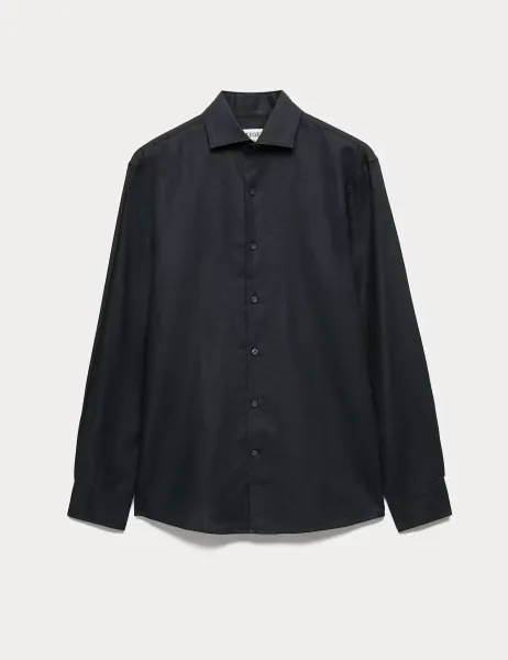Jaeger Regular Fit Luxury Linen Cotton Shirt