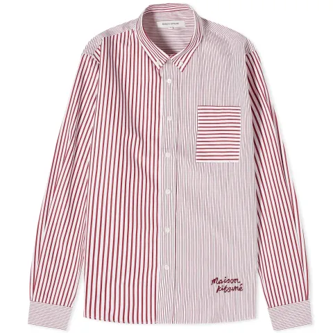 Handwriting Logo Fun Mix Stripe Shirt