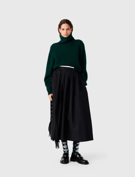 Maje Long skirt with contrast waistband