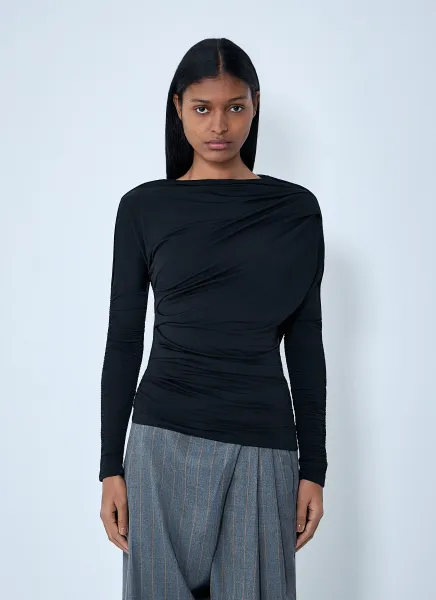 Draped Long Sleeve Top