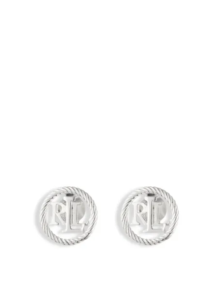Lauren Ralph Lauren Sterling Silver Rope Logo Stud Earrings