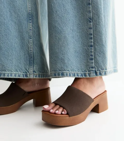 Women's Brown Clog Mule Sandals