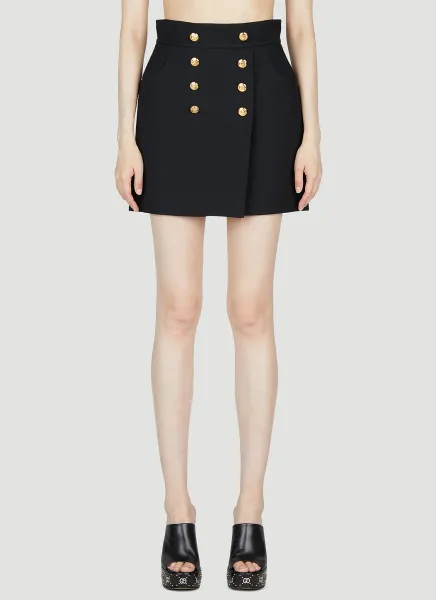 Button Front Mini Skirt